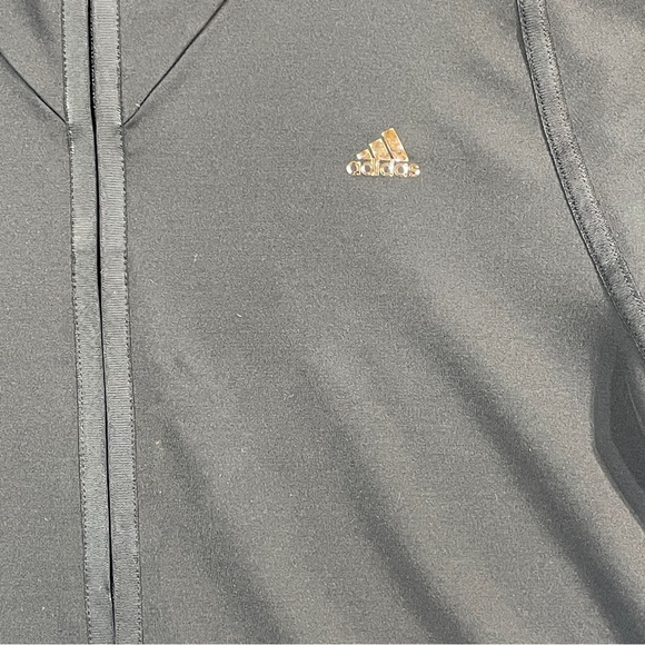 Adidas Golf Shirt Jacket Women’s Large Black Clima365 Gold Logo - Picture 4 of 12